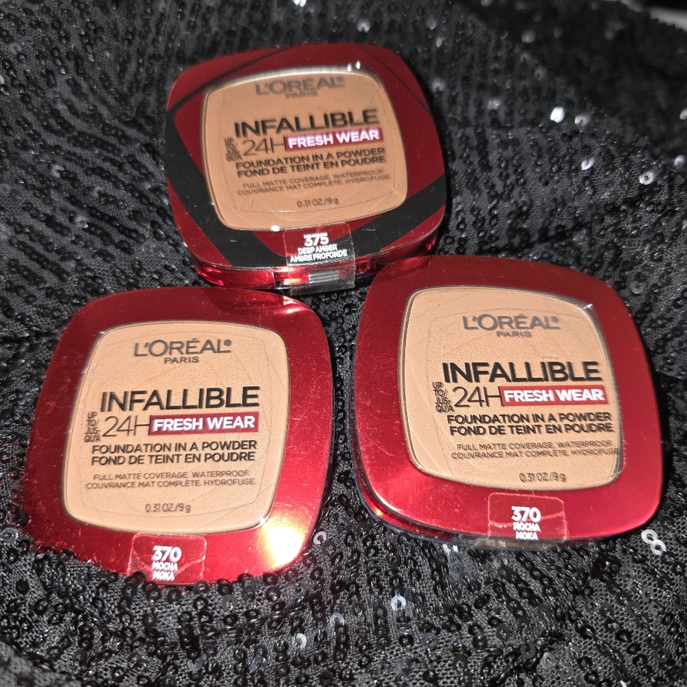 3 L'Oreal Infallible 24H Fresh Wear Powder Foundation Bundle
